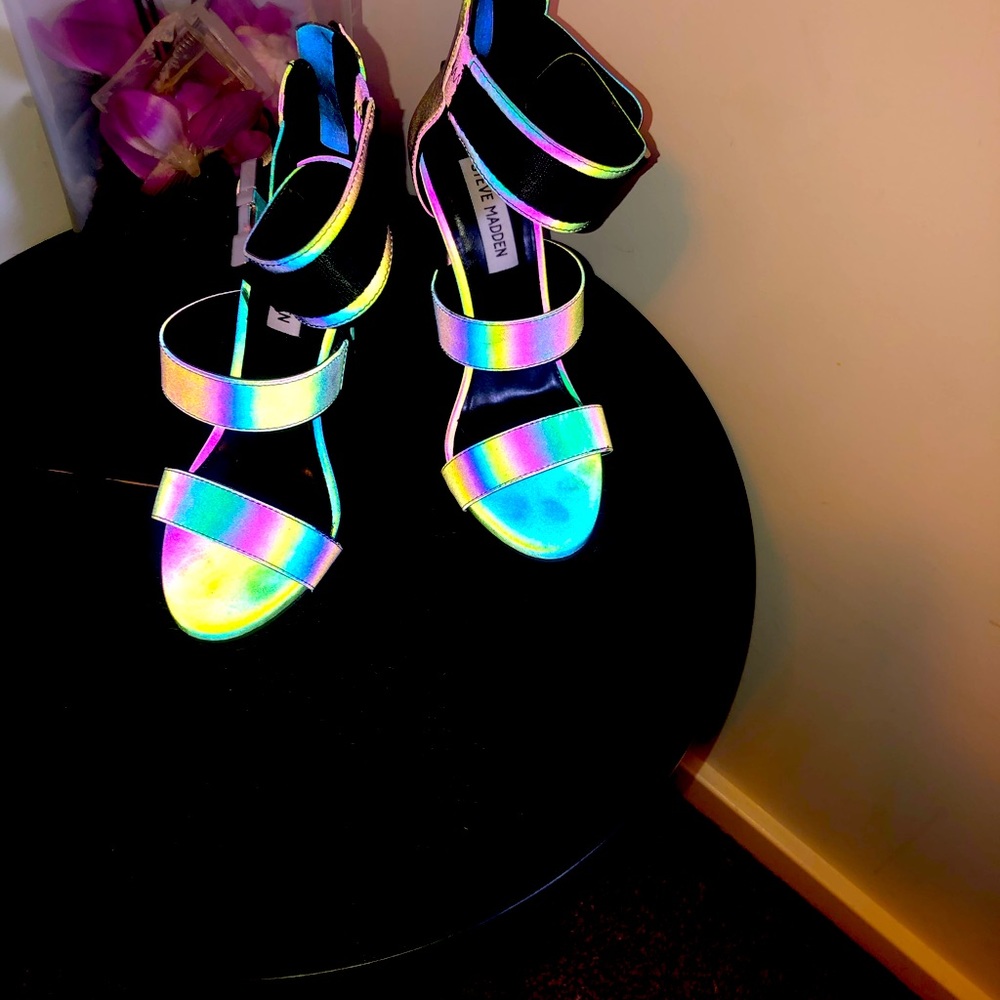 Steve Madden iridescent glow in the dark high heels